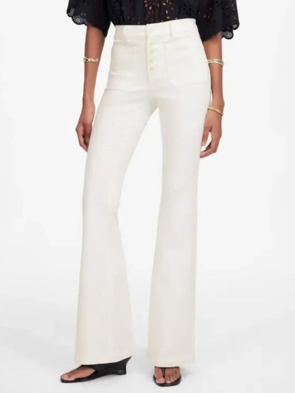 NWT Madewell The Flea Market Flare Jeans in Pure White Size 27